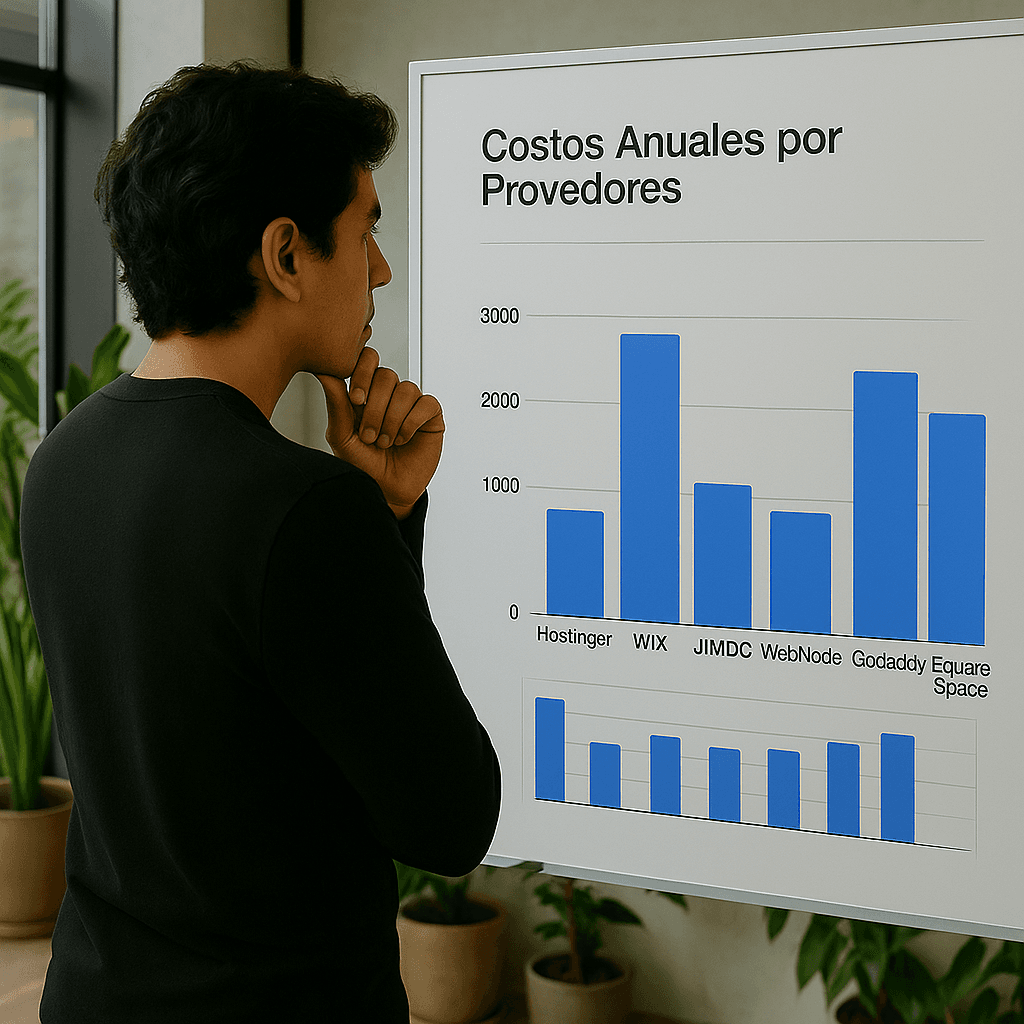 Persona comparando costos en una tabla